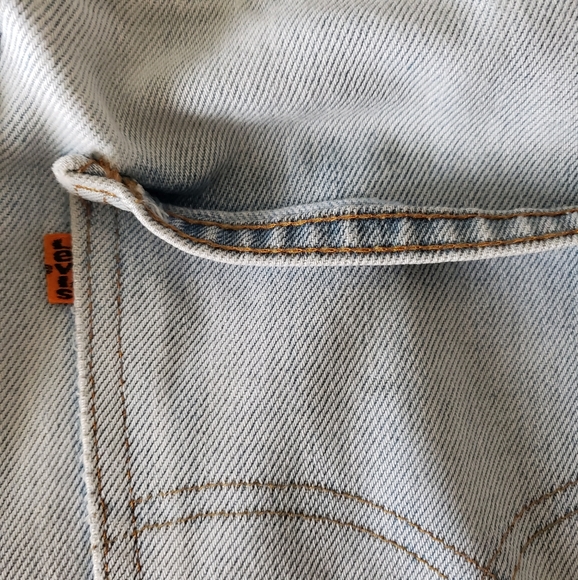 Vintage Levi’s Orange Tab W26 Flare Leg Light Wash Creased - Picture 2 of 16